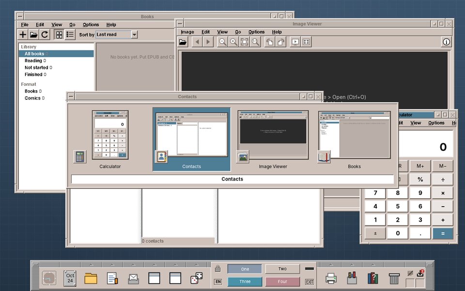 The Alt+Tab switcher with small pictures of the open windows