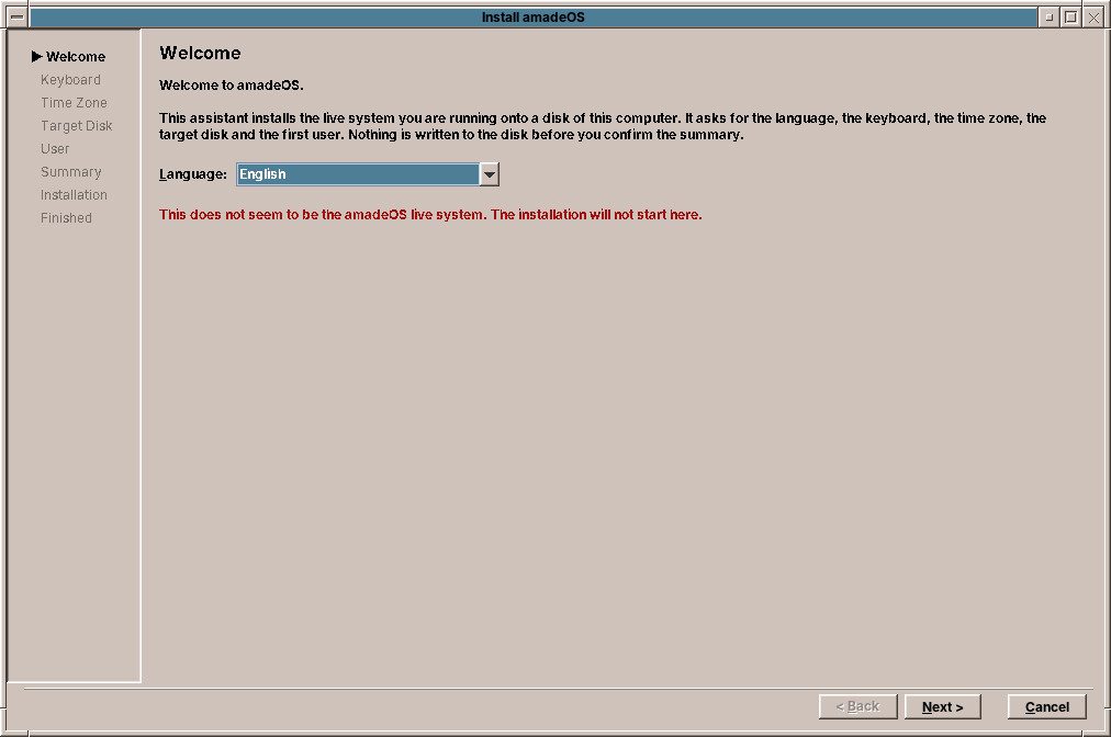 The welcome page of the installer