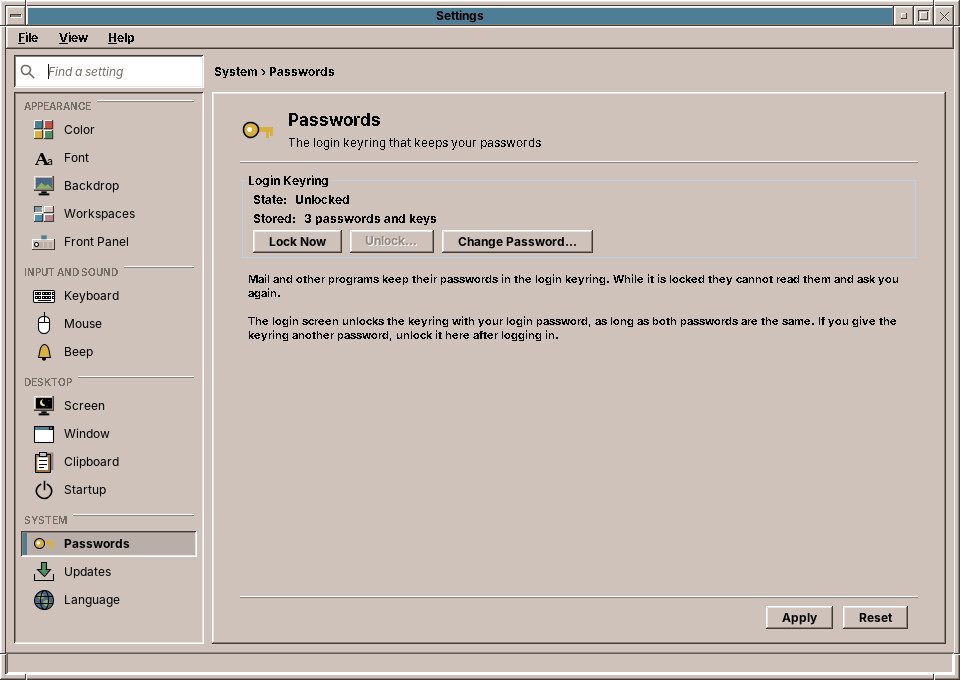 Settings: Passwords