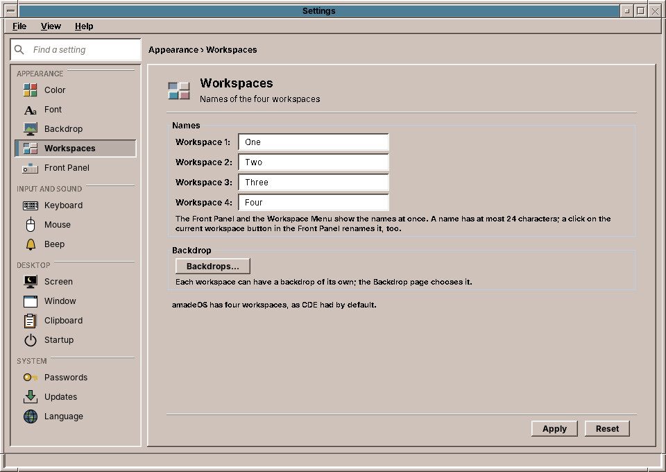 Settings: Workspaces